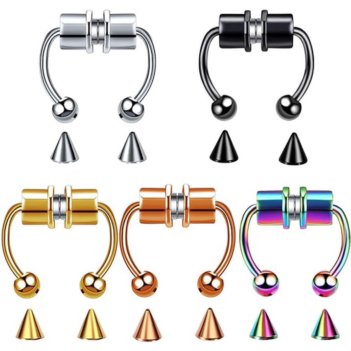 Nose Rings Hoops Fake Nose Ring Fake Septum Fake Lip Rings Fake Septum Piercing