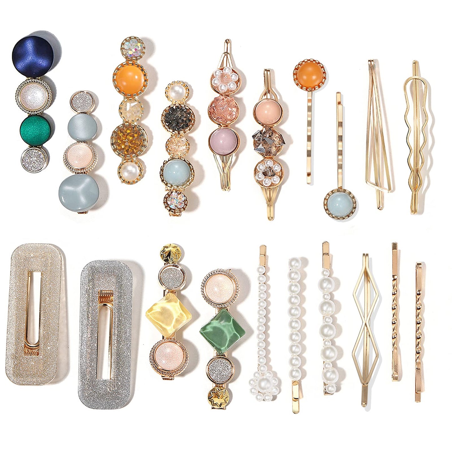 20 PCS Pearl Hair Clips Set Fashion Hair Accessories for Decorative Party Wedding