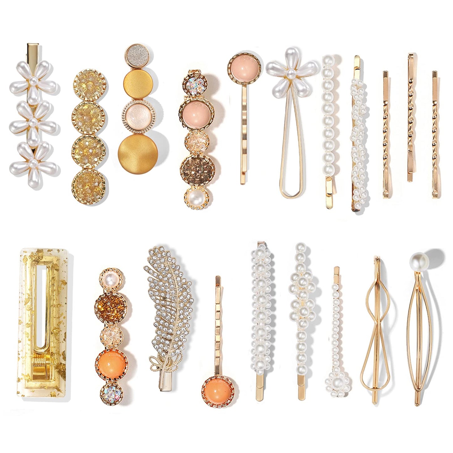 20 PCS Pearl Hair Clips Set Fashion Hair Accessories for Decorative Party Wedding
