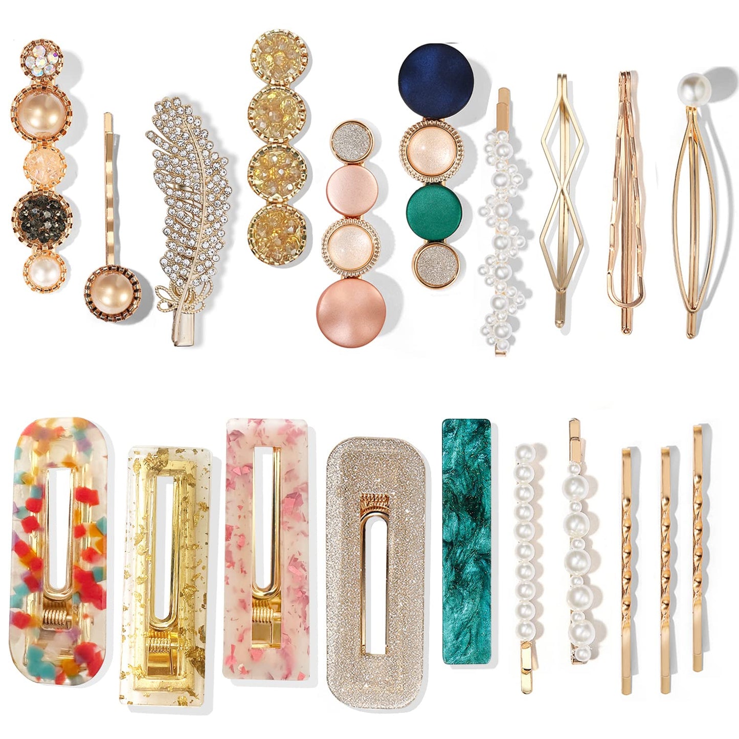 20 PCS Pearl Hair Clips Set Fashion Hair Accessories for Decorative Party Wedding