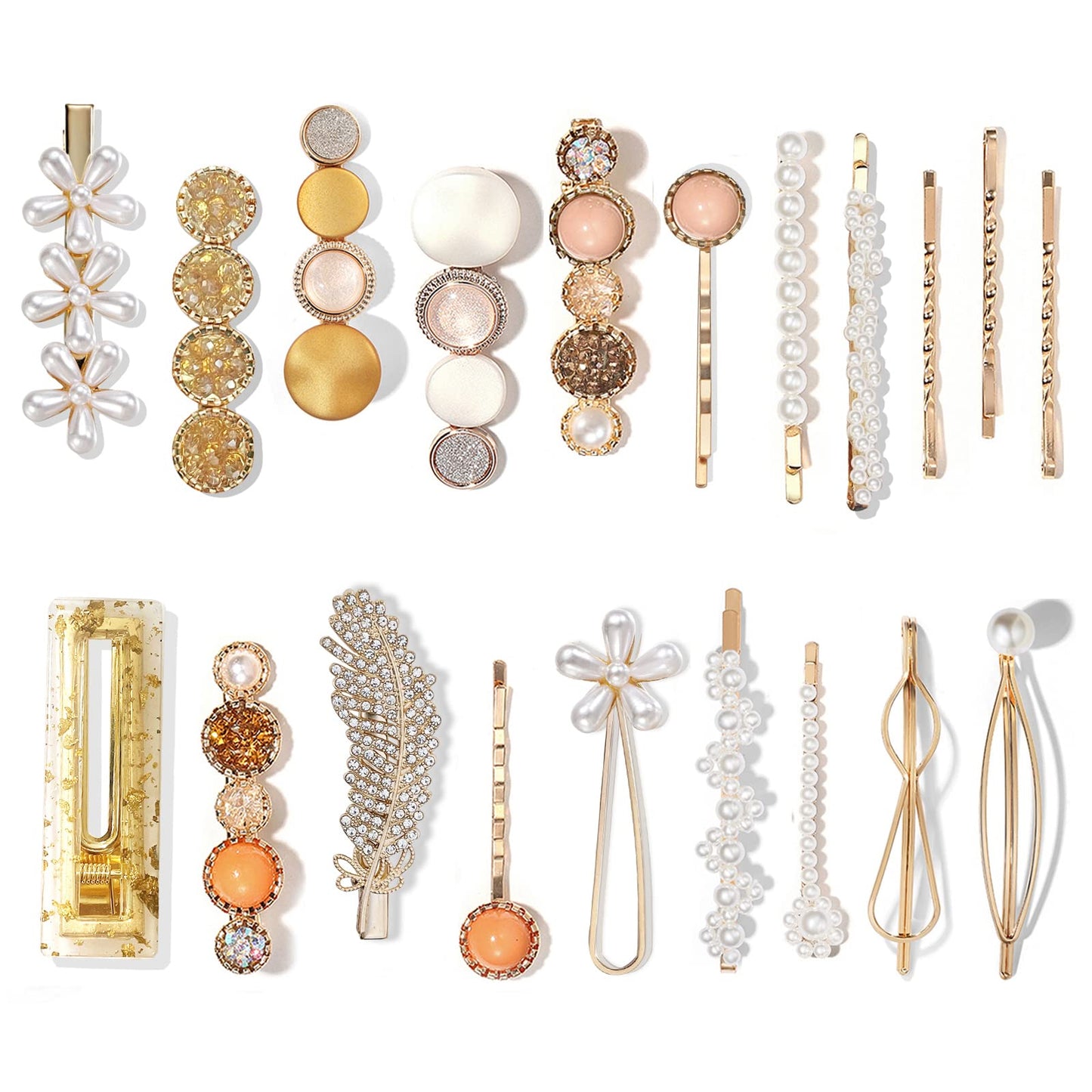 20 PCS Pearl Hair Clips Set Fashion Hair Accessories for Decorative Party Wedding