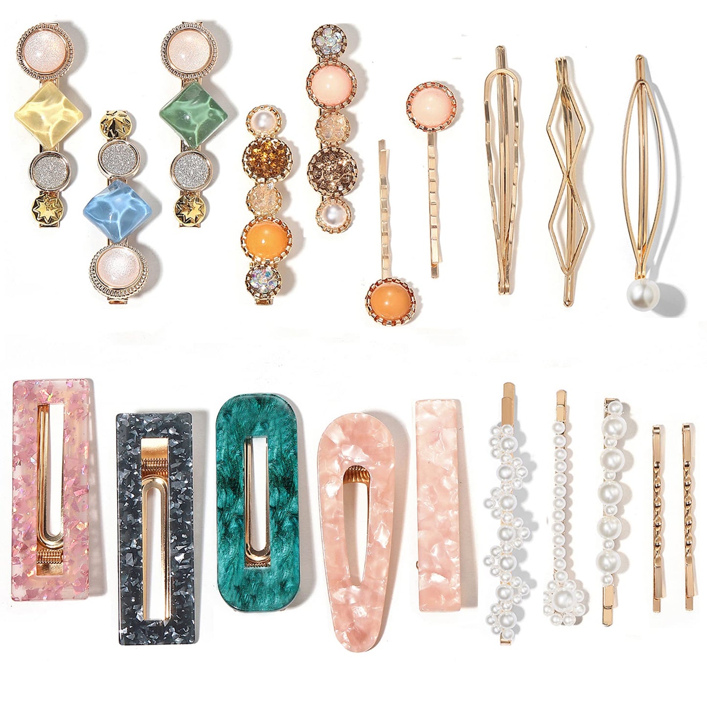 20 PCS Pearl Hair Clips Set Fashion Hair Accessories for Decorative Party Wedding