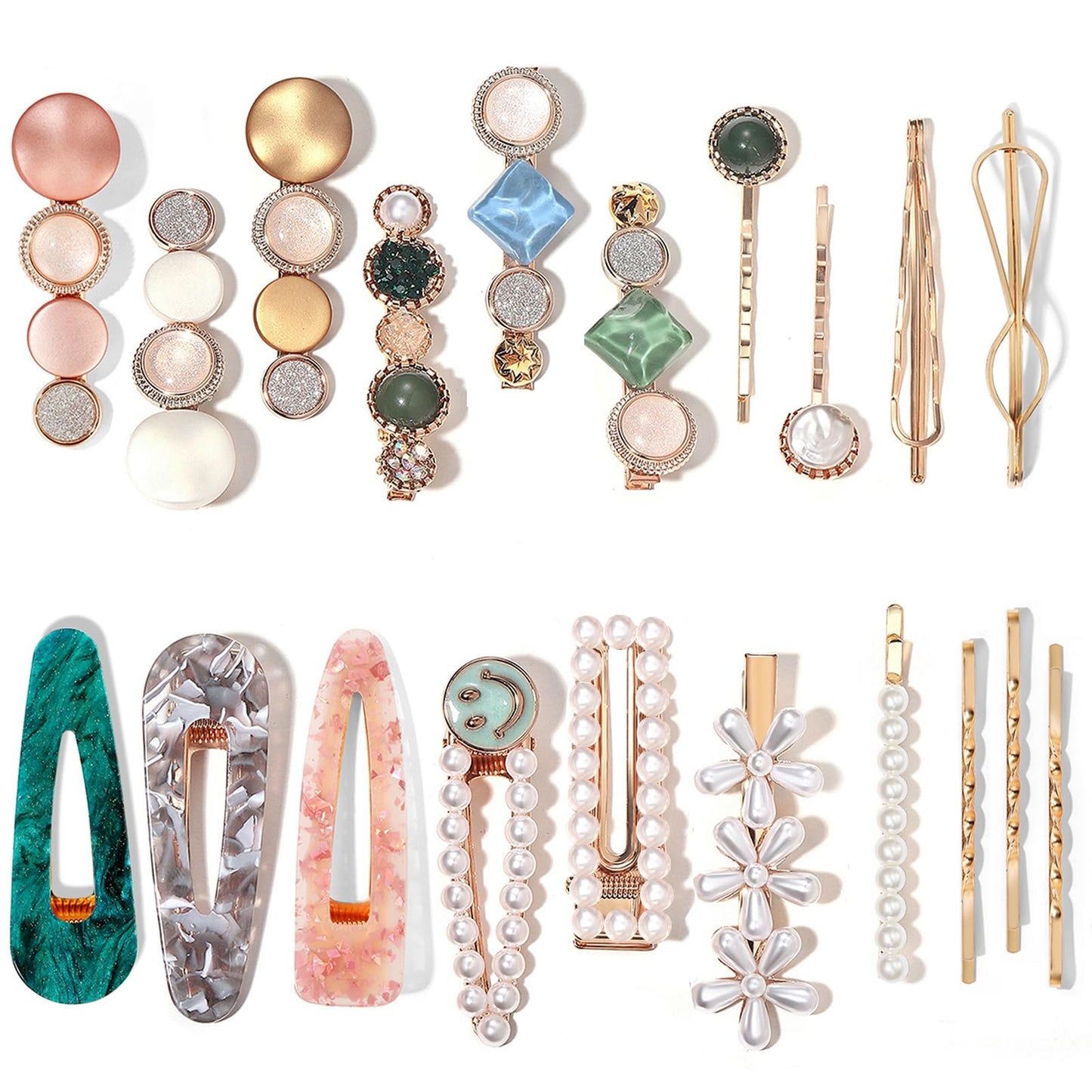20 PCS Pearl Hair Clips Set Fashion Hair Accessories for Decorative Party Wedding