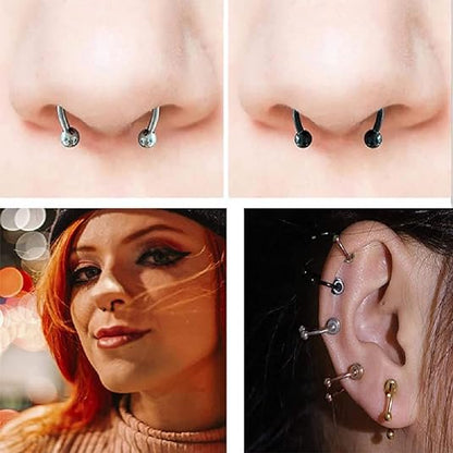 Anneaux de nez Créoles Faux anneau de nez Faux septum Faux anneaux pour les lèvres Faux piercing au septum