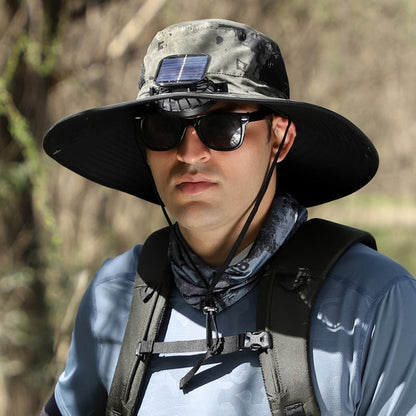 🔥LAST DAY 49% OFF - Wide Brim Solar Fan Outdoor Fishing Hat-Solar & USB Charging
