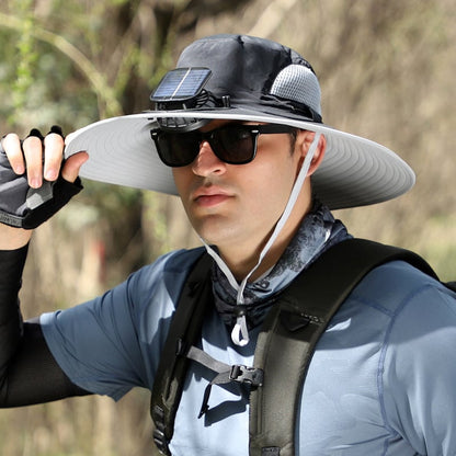 🔥LAST DAY 49% OFF - Wide Brim Solar Fan Outdoor Fishing Hat-Solar & USB Charging