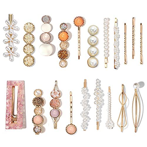 Lot de 20 pinces à cheveux en perles - Accessoires de mode pour cheveux - Décoration de fête ou de mariage 