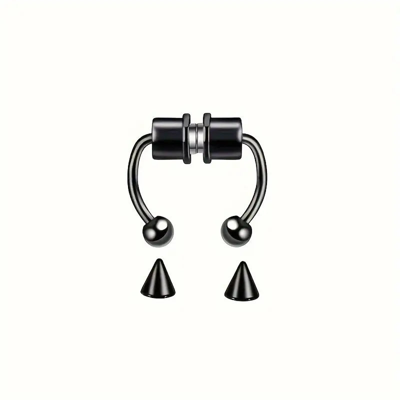 Anneaux de nez Créoles Faux anneau de nez Faux septum Faux anneaux pour les lèvres Faux piercing au septum